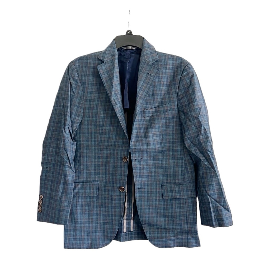 NEW Jack Victor Midland Contemporary Fit Plaid Wool Blazer, Size 36S Retail $798 - Picture 2 of 10